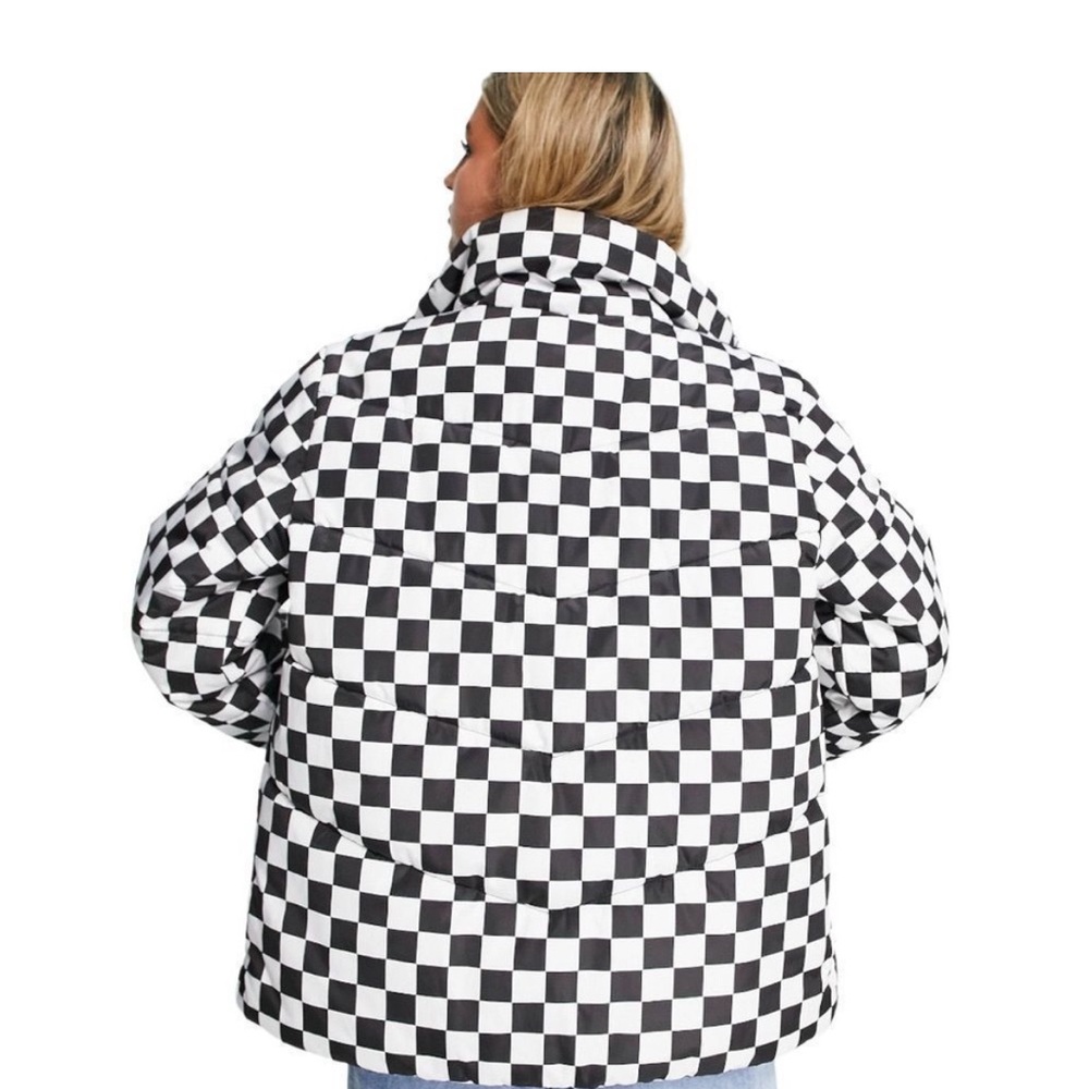 NWOT Vans Foundry Print MTE Black & White Checkerboard Print Puffer Jacket - Picture 9 of 16